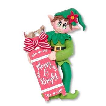 Vinny the Elf Handmade Polymer Ornament