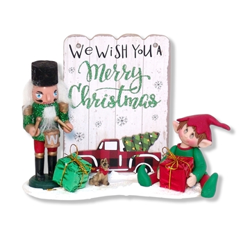 Elliot the Elf with Nutcracker & Plaque