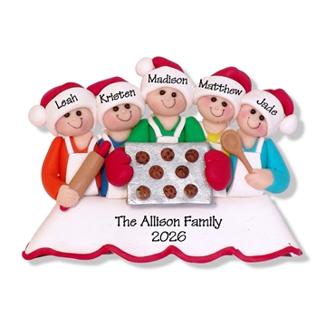 Baking Family if 5 Polymer Clay Ornament