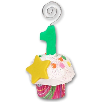 1st Year Cupcake<br>Photo Holder/Place Card