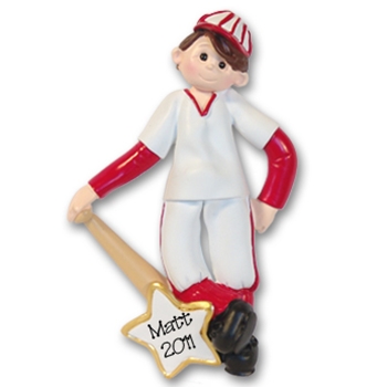 RESIN Giggle Gang Baseball Player Personalized Ornament