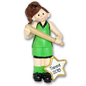 RESIN Giggle Gang Female - Girl - Baseball / Softball Player Personalized Ornament