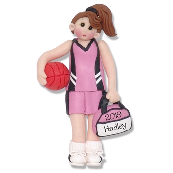 Basketball Player-Female - Brunette Personalized Ornament - Limited Edition