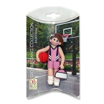 Basketball Player-Female - Brunette Personalized Ornament  in Custom Gift Box