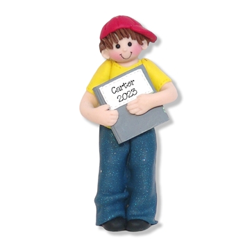 Giggle Gang Boy with Book Handmade Ornament