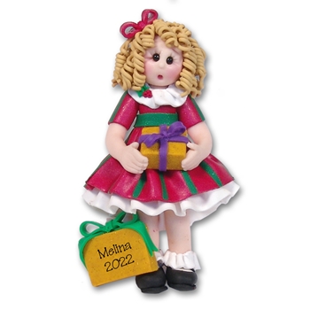 Giggle Gang Handmade Christmas Girl Personalized Ornament