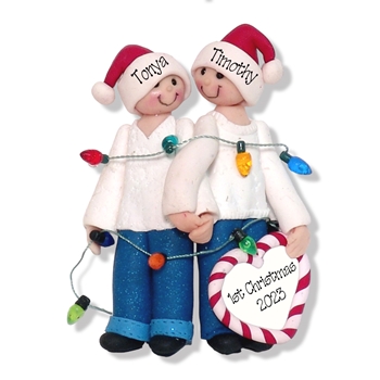 Couple with Lights Handmade Personalized Ornament