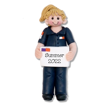 Female FedEx Driver Handmade Polymer Clay Personalized Christmas Ornament