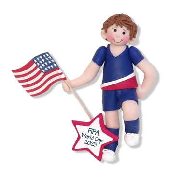 World Cup Soccer Player Handmade Polymer Clay Ornament