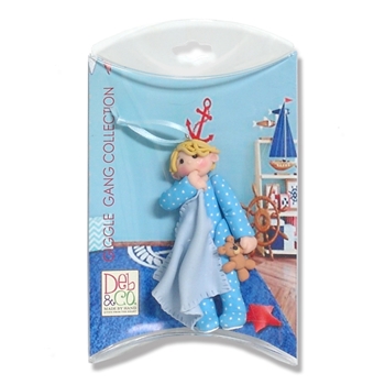 BLONDE Little Boy Toddler w/Blanket in Blue Pajamas - Personalized Ornament in Custom Gift Box