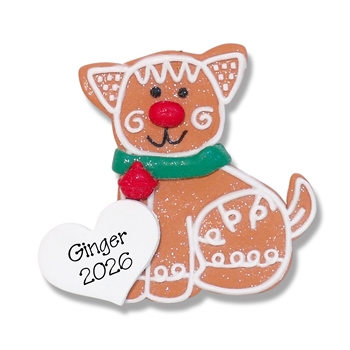 Gingerbread Kitty Cat Personalized Christmas Ornament