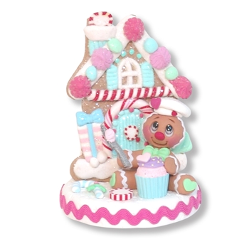 Gingerbread Clay Figure with Gingerbread House & Cupcake  - 2