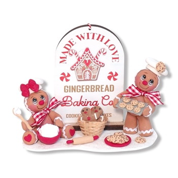 Gingerbread Figurine with Large Candy Cane - CLONED