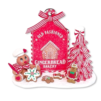 Gingerbread Bakery with Gingy Baking Cookies HANDMADE POLYMER CLAY Figurine