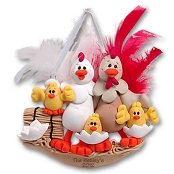 Half Baked Hen<br>Family of 5<br>Family Ornament