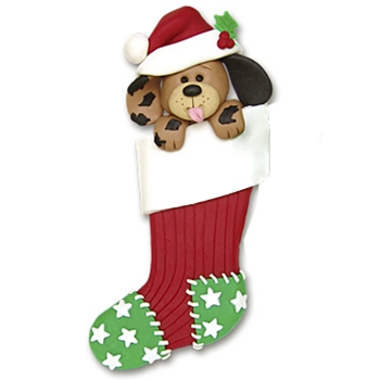 Dog in Large Stocking Personalized Pet Ornament