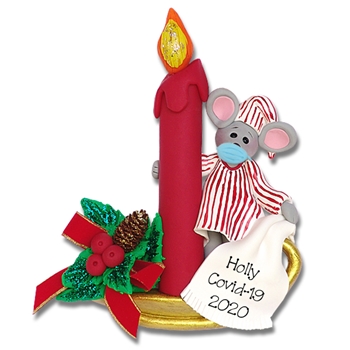 Covid-19 Mouse on Candlestick Pandemic / Coronavirus Personalized Ornament