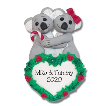 Koala Bear Couple  Personalized Christmas Ornament - Limited Edition