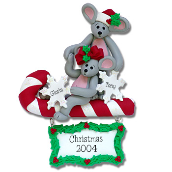 Merry Mouse Couple<br>Personalized Couples<br>Ornament