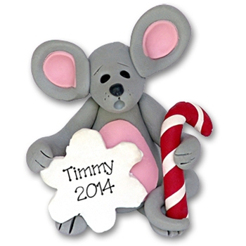 Merry Mouse Baby Handmade Personalized Ornament