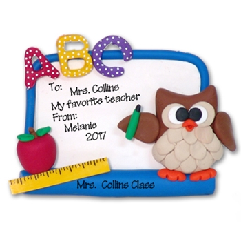 Owl w/Dry Erase Board Teacher / School Ornament - Limited Edition