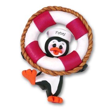 Petey Penguin/ Life Preserver<br>Personalized Ornament<br>Limited Edition