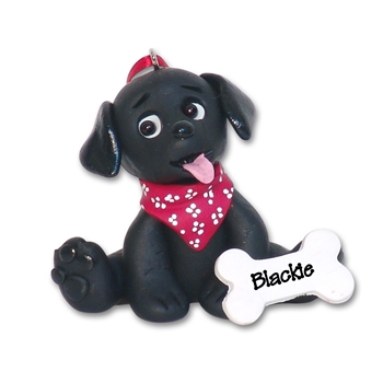 Black Lab / Labrador Retriever Puppy Dog Ornament