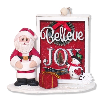 Santa with Sign Christmas Figurine