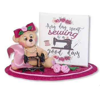 "Selina's Sewing Shop" Handmade Polymer Clay Figurine