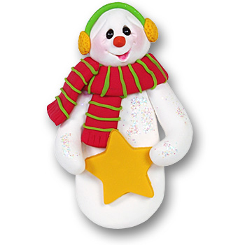 Snowman w/Star Personalized Christmas Ornament
