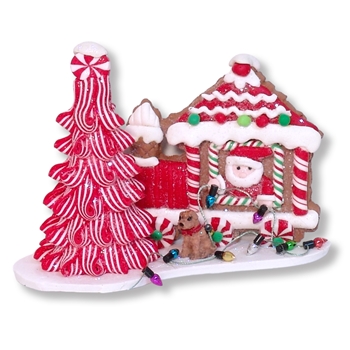 Gingerbread Santa and Train w/Peppermint Tree