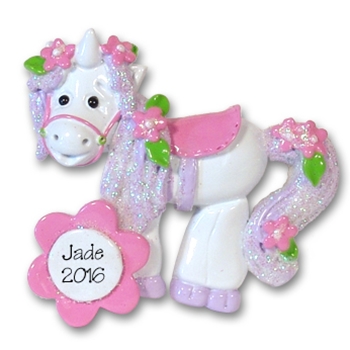Princess's Unicorn Personalized Christmas Ornament - RESIN