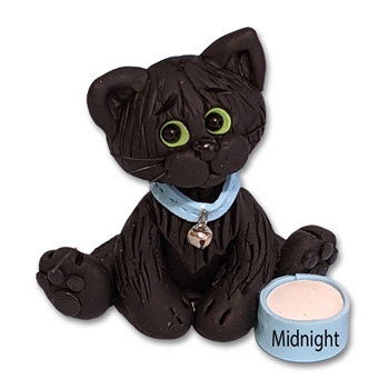 Solid Black Kitty Cat Handmade Ornament